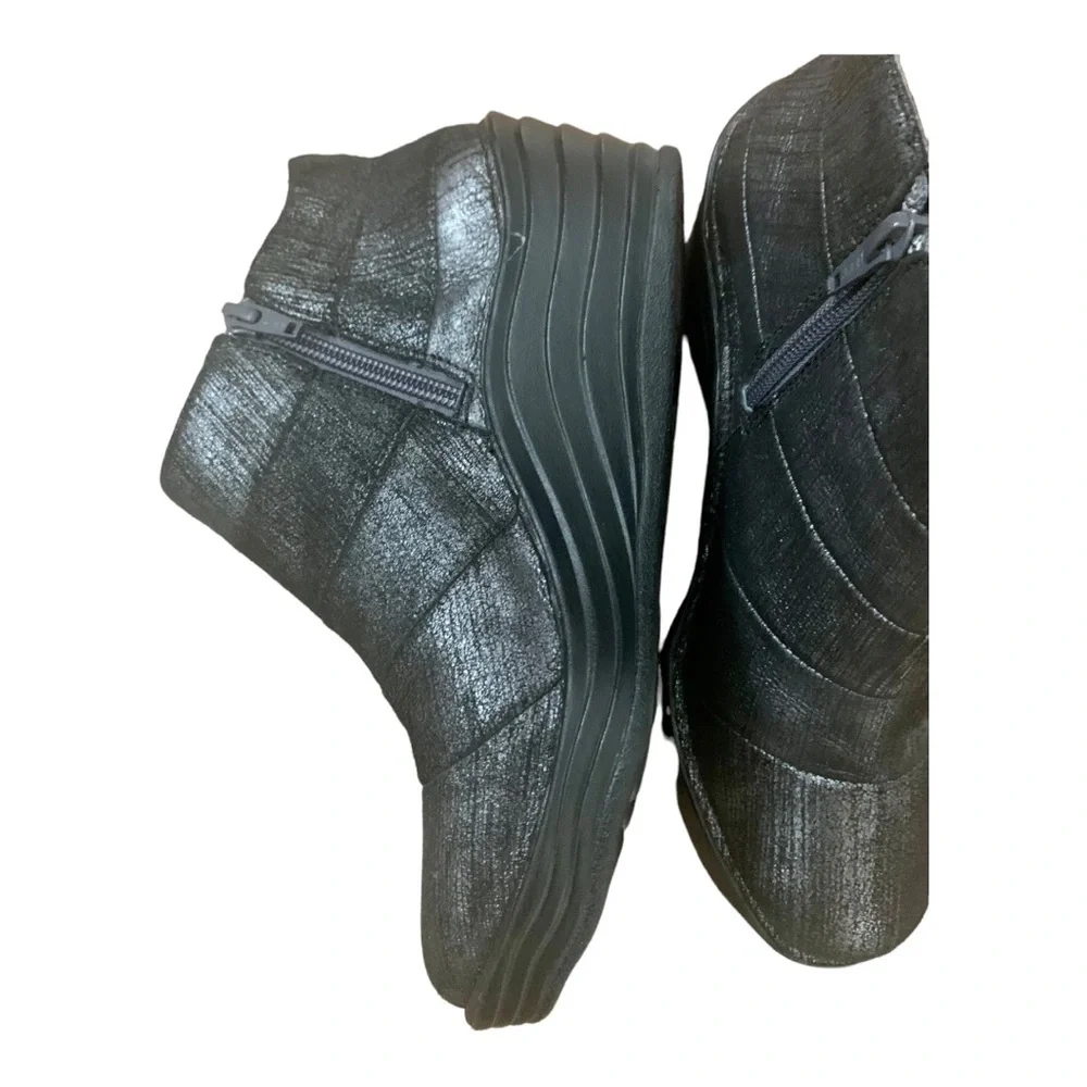 Bionica Women Shoe Platforms & Zipper Leather Black Size 6